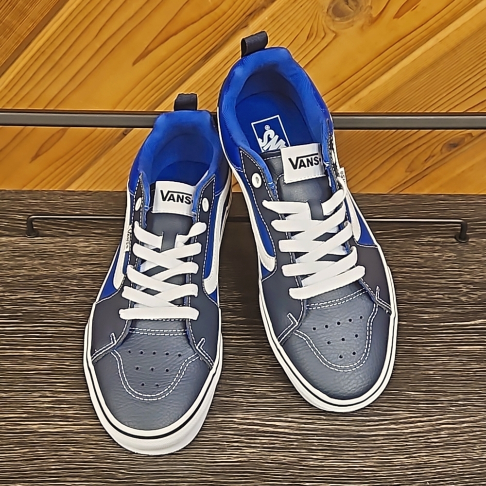 NEW VANS Mens Filmore 2- Tone Leather Navy/ Blue - Multi Sizes